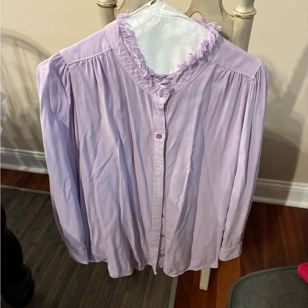 Maven West Lilac Ruffled Blouse